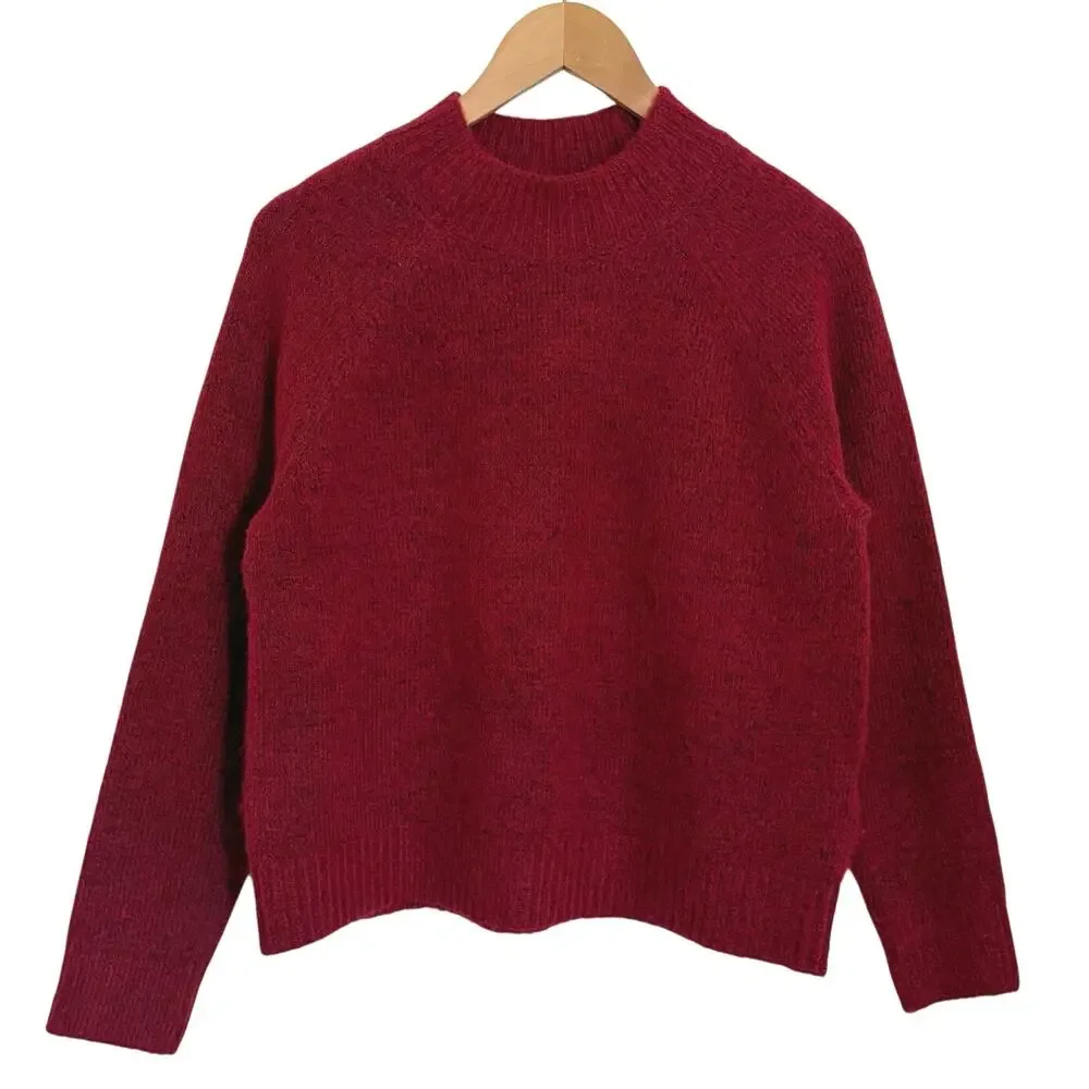 Banana Republic Wool Blend Maroon Sweater Women’s Size Small Minimalist Classic